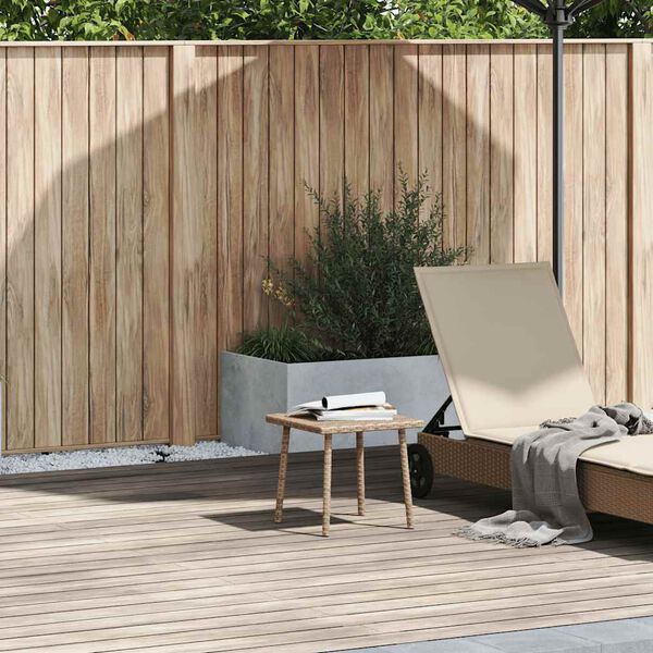 vidaXL Tavolino da Giardino Rettangolare Beige 40x40x37 cm Polyrattan