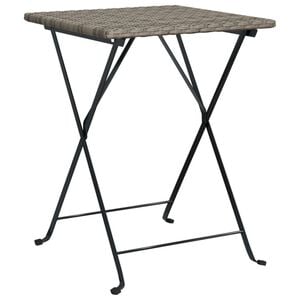 vidaXL Tavolo Pieghevole da Bistr&ograve; Grigio 55x54x71 cm Polyrattan