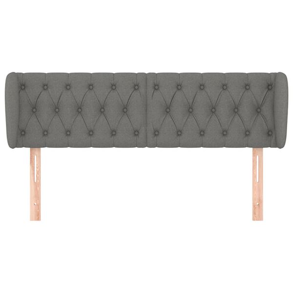 vidaXL Testiera ad Orecchio Grigio Scuro 163x23x78/88 cm in Tessuto