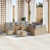 vidaXL Set Divano da Giardino con cuscino 13 pcs Beige polyrattan