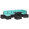 vidaXL Set Divano da Giardino 8 pz Nero polyrattan