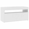 vidaXL Mobile Porta TV con Luci LED Bianco Lucido 75x35x40 cm