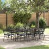 vidaXL Set da Pranzo per Giardino 9 pcs Nero polyrattan
