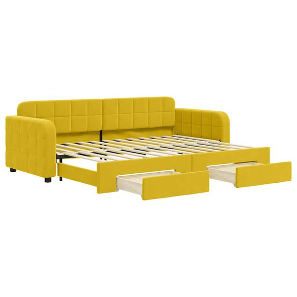vidaXL Divano Letto Estraibile con Cassetti Giallo 80x200cm in Velluto
