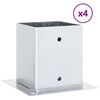 vidaXL Basi per Pali Quadrate 4 pz Argento 121x121 mm Acciaio Zincato