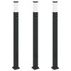 vidaXL Lampioni a paletto con sensore e presa 3 pz 110 cm neri IP44