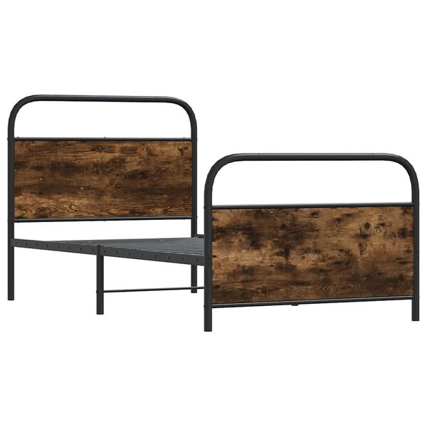 vidaXL Giroletto senza Materasso Rovere Fumo 90x200 cm in Truciolato