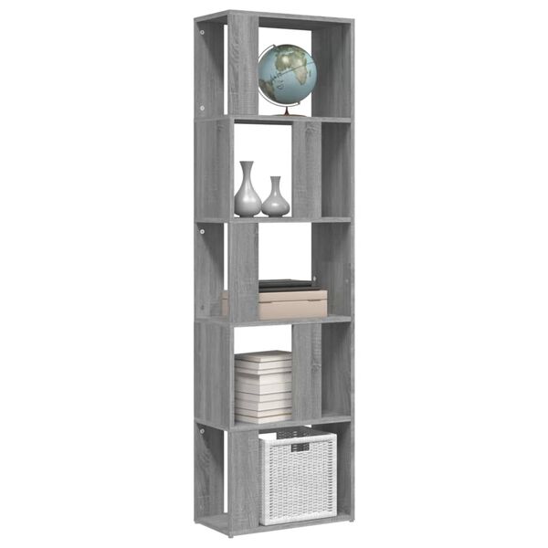 vidaXL Libreria Grigio Sonoma 45x24x160 cm in Legno Multistrato