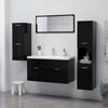vidaXL Mobile da Bagno Nero 30x30x80 cm in Legno Multistrato