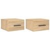 vidaXL Comodini a Muro 2 pz Rovere Sonoma 35x35x20 cm