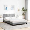 vidaXL Letto con Materasso Hanko Grigio Chiaro 140x190cm Tessuto