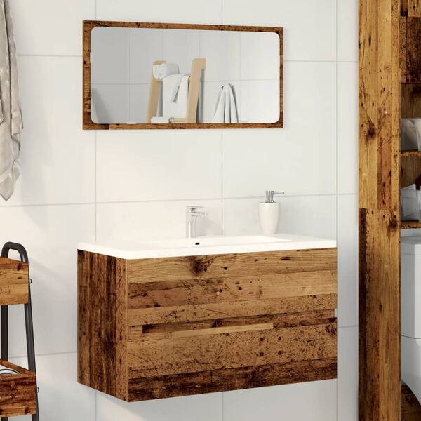 vidaXL Mobile Pensile da Bagno Legno Antico 80x38,5x45cm in Truciolato