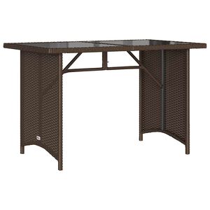 vidaXL Tavolo Giardino Piano in Vetro Marrone 110x68x70 cm Polyrattan