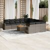 vidaXL Set Divani da Giardino 12 pz con Cuscini Grigio in Polyrattan