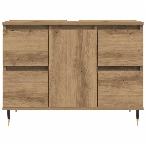 vidaXL Mobiletto da Bagno Rovere Artigianale 80x33x60 cm in Truciolato