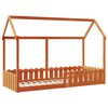 vidaXL Giroletto Casetta Bambini Marrone Cera 80x200 cm Massello Pino