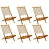 vidaXL Sedie da Giardino Pieghevoli 6pz Beige Legno Massello di Acacia