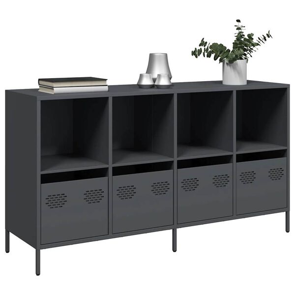 vidaXL Credenza Antracite 135x39x73,5 cm in Acciaio Laminato a Freddo