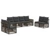 vidaXL Set Divano da Giardino 8 pz Grigio e Grigio Scuro polyrattan