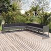 vidaXL Set Divani da Giardino 9 pz con Cuscini in Polyrattan Grigio