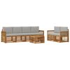 vidaXL Set di divani da esterno 7 pcs Naturale e Grigio Chiaro