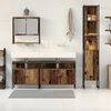 vidaXL Set di mobili per il bagno con lo scaffale 4 pcs Legno vecchio