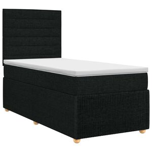 vidaXL Letto box spring con materasso Nero 80 x 200 cm Tessuto