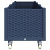 vidaXL Fioriera da Giardino con Ruote Grigio Blu 240x50x54 cm in PP