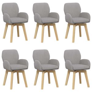 vidaXL Sedie da pranzo girevoli 6 pz Boucl&eacute; Grigio Chiaro