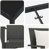 vidaXL Set da Pranzo per Giardino con cuscino 3 pcs Nero polyrattan