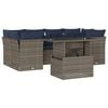 vidaXL Set Divani da Giardino 7 pz con Cuscini Grigio in Polyrattan