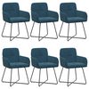 vidaXL Sedie da pranzo 6 pz Velluto Blu 59 x 56,5 x 86 cm