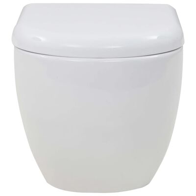 vidaXL WC a Muro con Sciacquone Nascosto in Ceramica Bianco