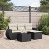 vidaXL Set Divani da Giardino 5 pz con Cuscini in Polyrattan Nero
