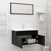 vidaXL Set Mobili da Bagno 2 pz Nero in Legno Multistrato