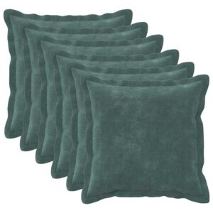 vidaXL Cuscino 6 pz HOUTEN Blu mare 30 x 30 cm Fleece in microfibra