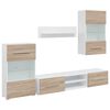 vidaXL Mobile TV 5 pz con Illuminazione a LED Rovere Sonoma Truciolato