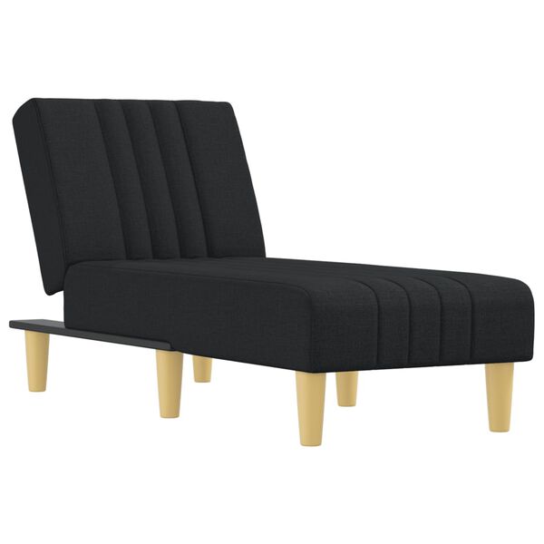 vidaXL Chaise Longue in Tessuto Nero