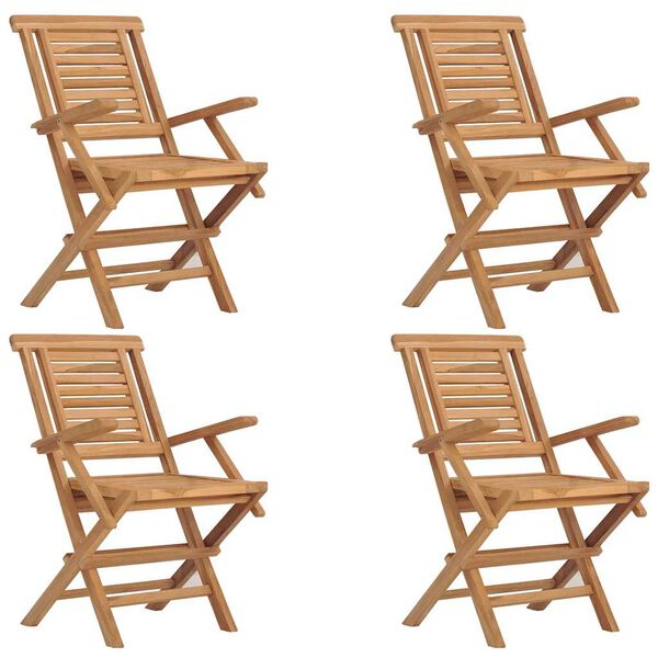 vidaXL Set da Pranzo per Giardino 5 pz in Legno Massello di Teak