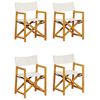 vidaXL Set di 4 sedie pieghevoli in tessuto bianco crema