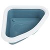 vidaXL Lettiera per Gatti Angolare Bianca e Blu 56x40x14 cm PP