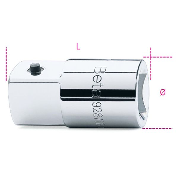 Beta Tools Adattatore Maschio 28/16" 3/4" Female and 1 per Chiavi