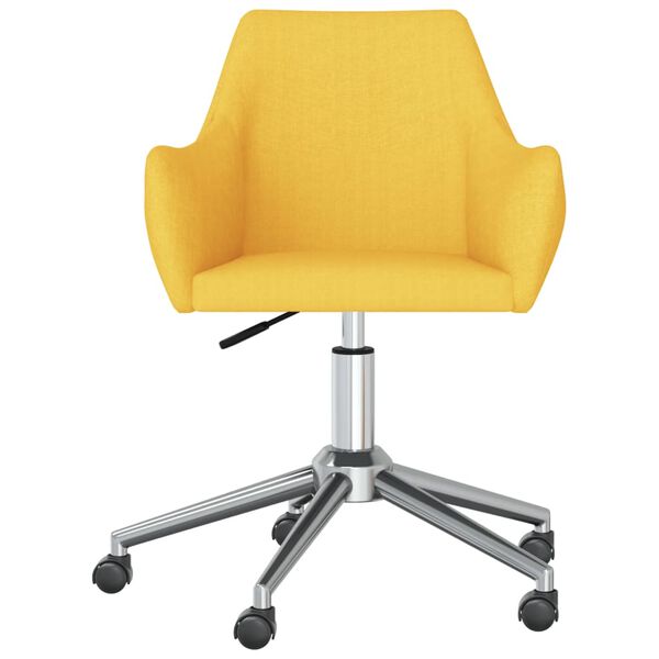 vidaXL Sedie da Pranzo Girevoli 2 pz Gialle in Tessuto