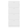 vidaXL Scarpiera Bianco Lucido 63x24x147 cm in Legno Multistrato