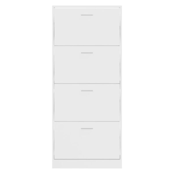 vidaXL Scarpiera Bianco Lucido 63x24x147 cm in Legno Multistrato