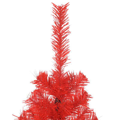 vidaXL Albero di Natale Artificiale Sottile con Base Rosso 150 cm PVC