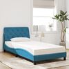 vidaXL Letto con Materasso Blu 100x200 cm in Velluto