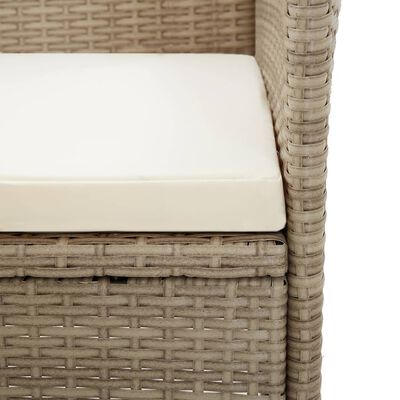 vidaXL Set Mobili da Pranzo per Giardino 3 pz Beige