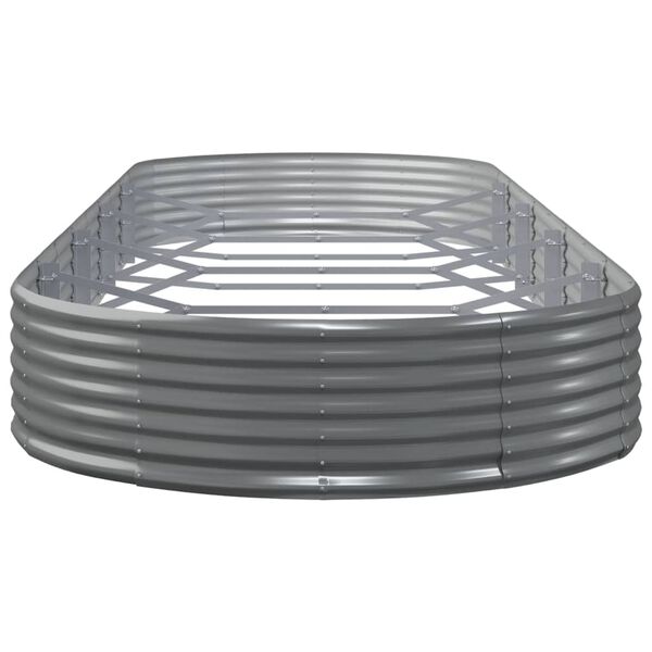 vidaXL Letto Giardino Acciaio Zincato 450x140x36cm Grigio