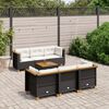 vidaXL Set Divani da Giardino con Cuscini 7pz Nero Polyrattan